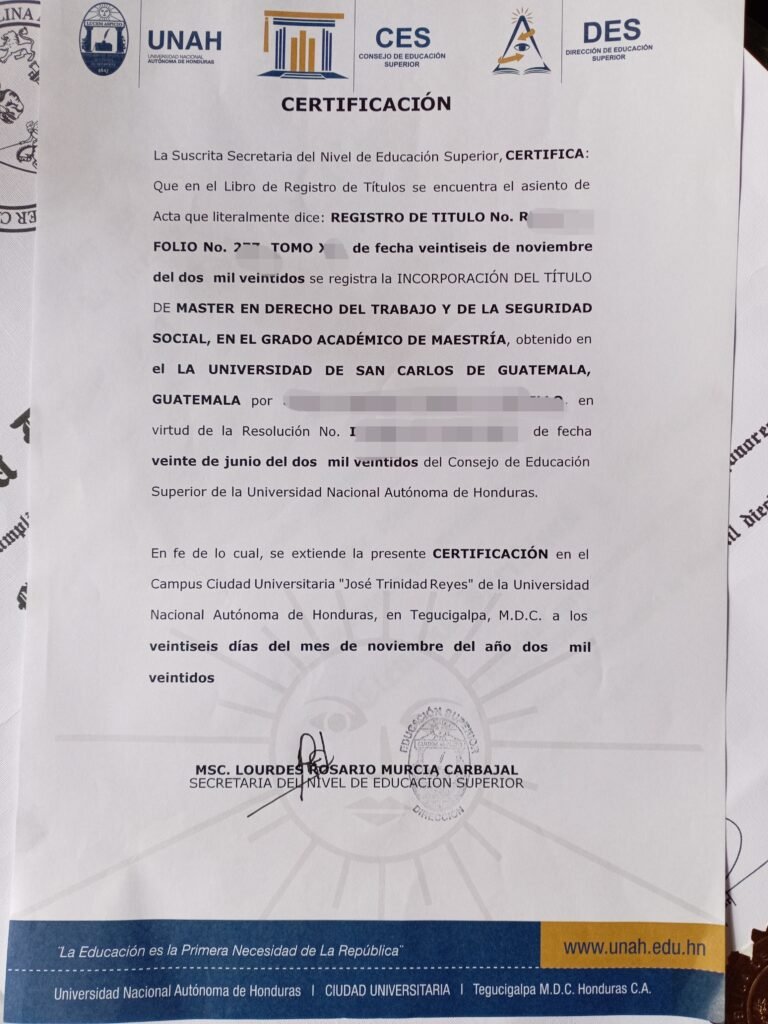 VALIDACION TITULO UNAH