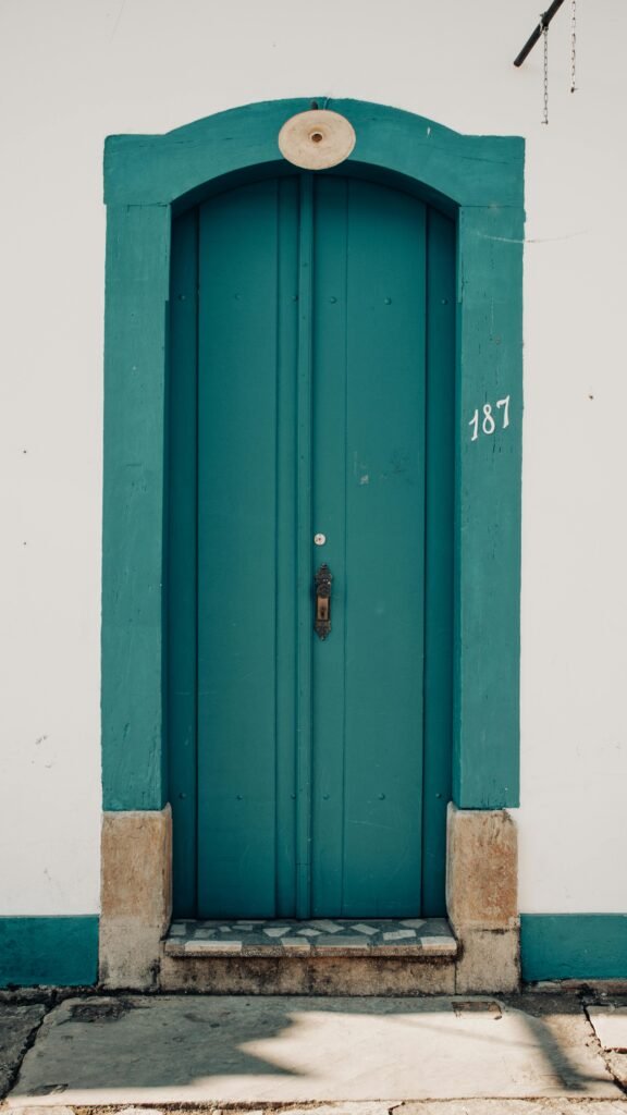 Photo of a Blue Wooden Door